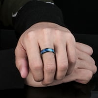Черупка титаниев пръстен мъже Популярен изискан пръстен прости модни бижута Популярни аксесоари пръстени синьо