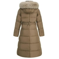 Якета за жени мода Шакет яке лек годни зимата тънък средата дължина плюшено студено топло надолу яке кафяво ххл