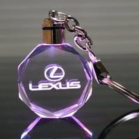 Ключодържател с лого на автомобила лазерно гравирано кристално тяло w цветна LED светлина за mitsubishi