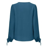 Ризи за жени дълъг ръкав Мода хлабав плетене Блуза есен и зима Плътен цвят тениски