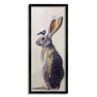Ступел индустрии минимални горски заек с кацнали птици живопис, 30, дизайн от Карън Уебър изобразително изкуство