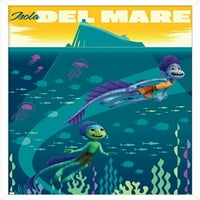Disney Pixar Luca - Стенски плакат Isola del Mare с дървена магнитна рамка, 22.375 34