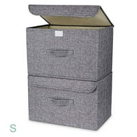 Съхранение BO кошници с сгъваеми контейнери с капаци за рафтове за килер нови