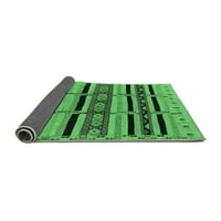 Ahgly Company на закрито кръг Solid Emerald Green Modern Area Rugs, 8 'кръг