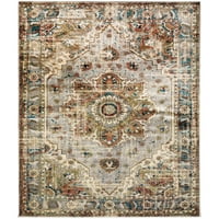 Moretti Romeo Area Rug Традиционно сиво винтидж избледнял 5 '3 7' 3 правоъгълник