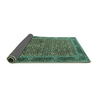 Ahgly Company Indoor Rectangle Persian Turquoise Blue Traditional Area Rugs, 4 '6'