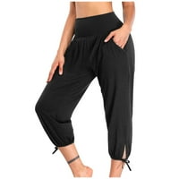 Панталони за йога на Oalirro за жени, разхлабени меки тренировъчни суитчъри Причинен панталони с джобове