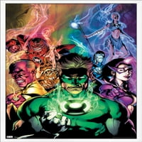 Комикси - Зеленият фенер - най -черен нощен плакат за стена, 22.375 34