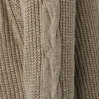 Дамски ежедневен пуловер на екипажа Fahion Winter Color Matching Cardigan Colorblock Sleeve Cardigan Knit Pullover пуловери