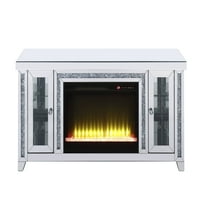 Noralie TV стойка с Fireplace & LED в Orcerored & Fau Diamonds