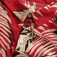 Бутон блуза щампа Топ Хавай Случаен ръкав Мъжки кратък печат Плаж Мода Мъжки блуза Не желязо участък ризи за мъже хартия деним и плат мънички с ризи ризи за мъже Пълно прилягане