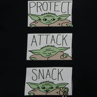 Момчета от Междузвездни войни 4- бебе Yoda Protect, Attack и Snack Graphic Тениска с къс ръкав
