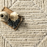 нулум Кери текстурирани геометрични Пискюл площ килим, 7' 10 10', слонова кост