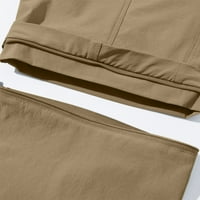 Панталони на Kakina S за мъже Просверие мъже солидни ежедневни бутон с цип колан бързо изсушаване на разглобяване в два панталона