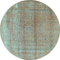 Ahgly Company Indoor Round Персийски светлосини традиционни килими, 6 'кръг