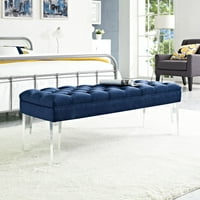 Modway Valet Performance Velvet Bench in Navy