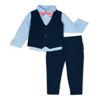 Чудно нация бебе момче & малко момче жилетка, тъкани риза , Папийонка и панталони рокля костюм комплект, 4-парче, 12м-5т