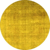 Агли Компания Машинно Пране Вътрешен Кръг Персийски Жълто Традиционни Килими Площ, 8 ' Кръг