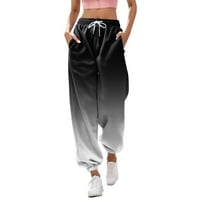 Модни панталони за жени ежедневни градиентни отпечатъци дънни суитчъри джобове с висока талия спортна фитнес зала за джогинг панталони панталони панталони