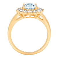 2.72 КТ овално изрязан естествен Швейцарски син топаз 14к жълто злато гравиране изявление годишнина годеж сватба ореол пръстен размер 6.75