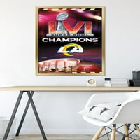 Лос Анджелис Рамс - Възпоменателен плакат за стена на Super Bowl LVI Champions Team Logo