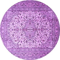 Ahgly Company Indoor Round Персийски лилави традиционни килими, 3 'кръг