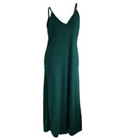 Forestyashe женски рокли небрежен солиден цвят джобна рокля с v-образно деколте