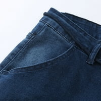 Мъжки модни огромни разкъсани тънки дънки панталони панталони сини xxl