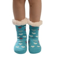 Женски памучни чорапи плюс отпечатък по-плътно антиплъзгащи се чорапи за килими