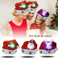 Коледна шапка смешна Дядо Коледа снежни елени Коледни парти шапка шапка за глава мек комфорт фланелен коледно парти комплект с LED светлина