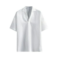 Върхове за мъже модерни мъжки ежедневни удобни къси ръкави обикновени върхове суичъри блуза мъжки тениски ризи за мъже модни рокли ризи за мъже бели, 4xl