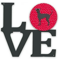 Carolines Treasures CK5809WALV Argentine Pila Dog Love Metal Wall Artwork Love, Red, 12x12, Multicolor