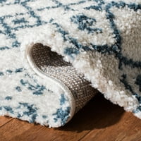 Berber Fringe Robynne Aztec Shag Area Rug, Cream Blue, 6'7 9 '