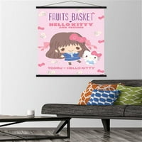 Плодови кошници Hello Kitty и Friends - Tohru и Hello Kitty Wall Poster с магнитна рамка, 22.375 34