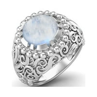 3. CT Moonstone Sterling Silver Politaire Cocktail Women Wedding Ring