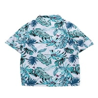 3Д цифрова печатна тениска хлабав Хавайски чай флорален печат завой надолу яка летни ризи тениска