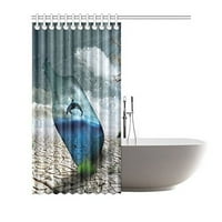 Творчески океанска завеса за душ водоустойчив плат завеса за баня