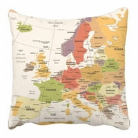 Европа Карта Легло Декор Калъфки За Възглавници С Цип Възглавница Капак Размер