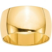 Първично злато карат жълто злато половин кръгла лента размер 13