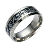 xiangdd титанов стоманен драконов пръстен със сребърен златен дракон от неръждаема стомана пръстен