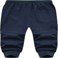 Мъжки 3 джогър панталони Капри тренировка фитнес под коляното шорти цип джобове