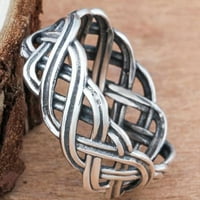 Uhndy Vintage Infinity Intertwined Cross Knot Ring Women Band Party