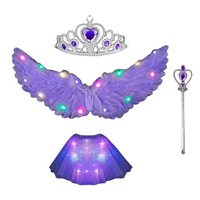 Светещи приказни крила крила крила за момичета жени, костюми на Хелоуин Ангел Крила за косплей парти