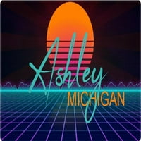 Ashley Michigan Vinyl Decal Stiker Retro Neon Design