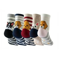 Qazqa дамски тематични чорапи за животни пет чифта комплект sripe сладки чорапи ежедневни чорапи