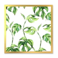Дизайнарт 'антични флорални тропически листа' тропическа рамка Арт Принт