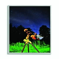 Ступел Индъстрис Абстрактен телескоп нощно небе снимка рамкирана стена изкуство от Джоузеф Елиът