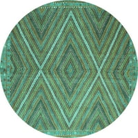 Ahgly Company на закрито кръг югозападен тюркоазено синьо селскостопански килими, 7 'кръг