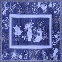 Ahgly Company вътрешен правоъгълник ориенталско синьо азиатски килими, 8 '10'