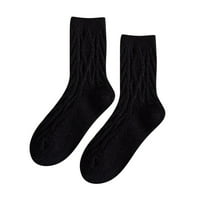 Жените Есен И Зима Текстурирани Обрат Топли Чорапи Плътен Цвят Домашни Чорапи